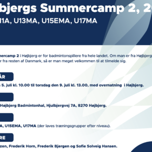 Højbjergs Summercamp 2 i 2026 (U11A, U13MA, U15EMA, U17MA)