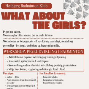 Workshop: Pigeudvikling i badminton